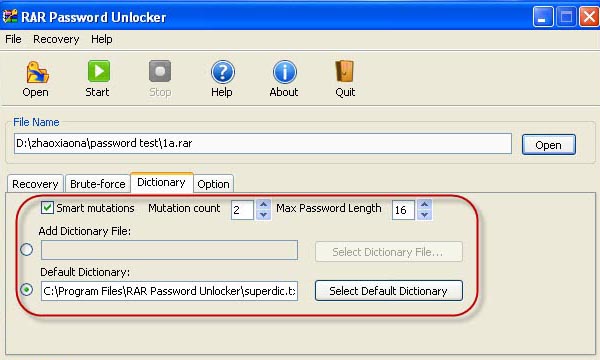 RAR lost password finder